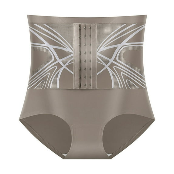 KHONTS Tummy Control Briefs Shapewear for Women High Waisted Body Shaper Panties Shaping Girdle Underwear Coffee L