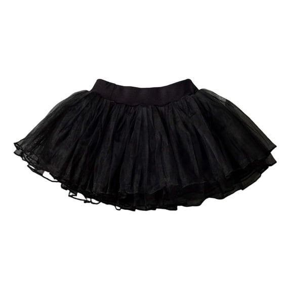 KHONTS Tutu Skirt Girls Elastic Ballet Dance Skirts 4 Layers Tulle Tutu for Toddler Kid Children,Size 3-10 Years Black 100
