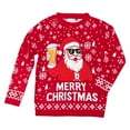 thumbnail image 1 of KHONTS Christmas Sweater for Men Funny Snowflake Santa Hilarious Xmas Claus Soft Pullover Long Sleeve Knitted Sweaters Red XL, 1 of 4