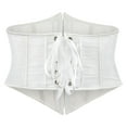 thumbnail image 1 of KHONTS Underbust Corset Tops For Women Halloween Outfits Lace Up Waist Cincher Shape For Historical Reenactments Themed Parties White XS, 1 of 9