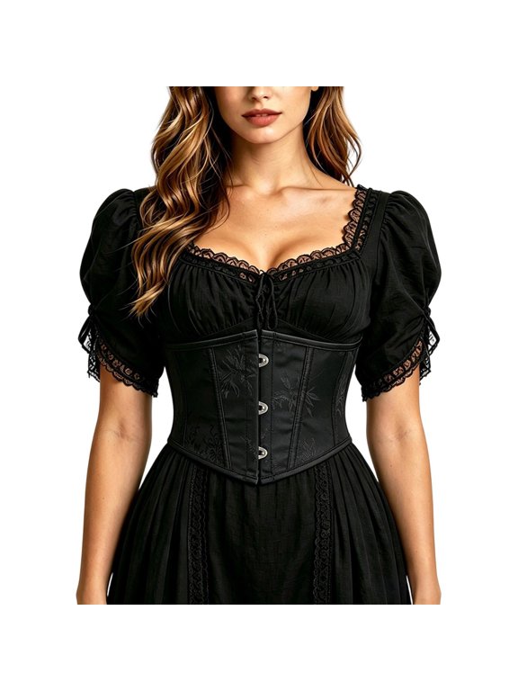 Underbust Corset Tops for Women Adult Halloween for Themed Party Black XS
