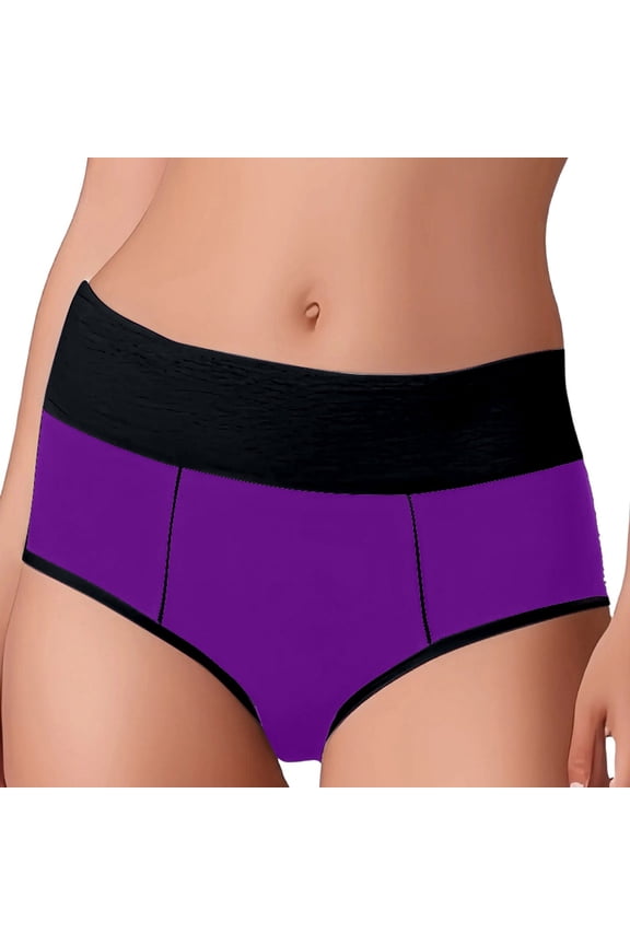Underwear for Women High Waist Panties Full Coverage Briefs Soft Strechy Breathable Panties Purple XL