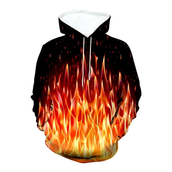 KHONTS Unisex 3D Novelty Hoodies for Men Cool Graphic Pullover Sweatshirts with Pockets 02-Red S