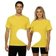 thumbnail image 1 of KHONTS Valentine's Day T Shirts for Men and Women Couple Patchwork Heart Printed Tops Crew Neck Short Sleeve Sweat Tees Men-Yellow XL, 1 of 4