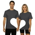 thumbnail image 1 of KHONTS Valentine's Day T Shirts for Men and Women Couple Patchwork Heart Printed Tops Crew Neck Short Sleeve Sweat Tees Women-Grey L, 1 of 4
