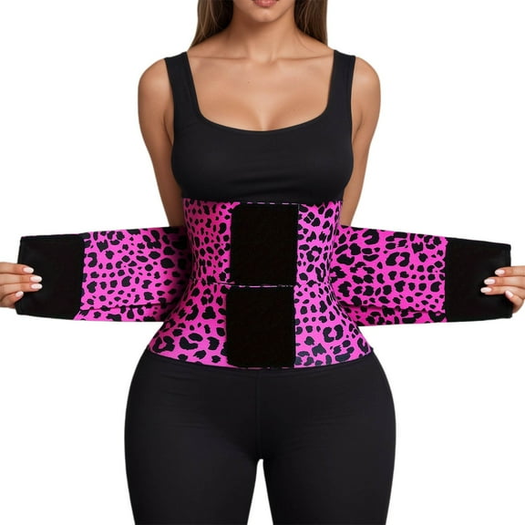 KHONTS,Waist Trainer Belt Waist Cincher Trimmer Ab Belt Tummy Control Body Shaper with Triple Wrap Women and Men Red M