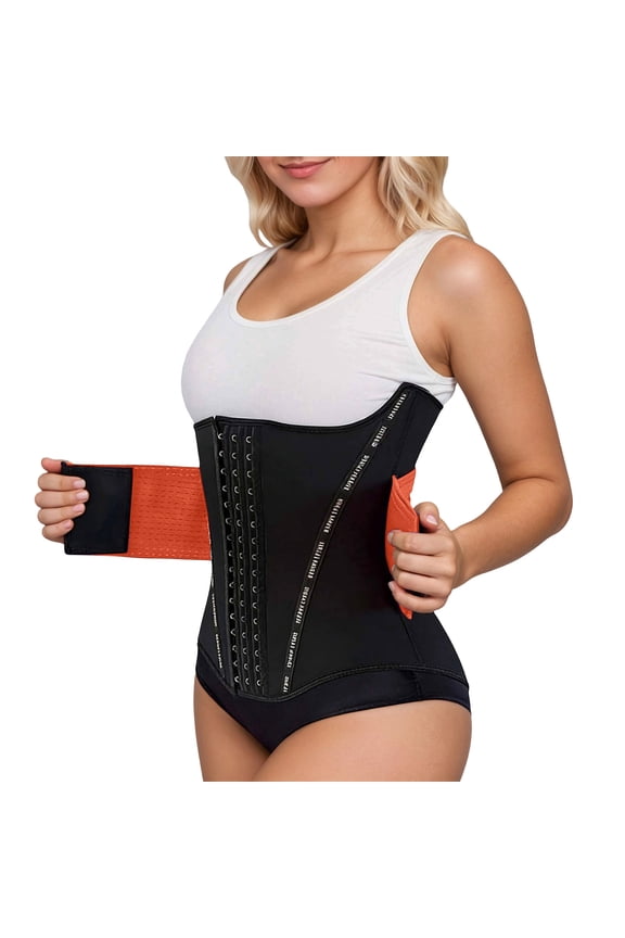 Waist Trainer for Women Trimmer Belt Waist Cincher Tummy Wrap Plus Size Snatch Bandage Body Shaper Orange XXL