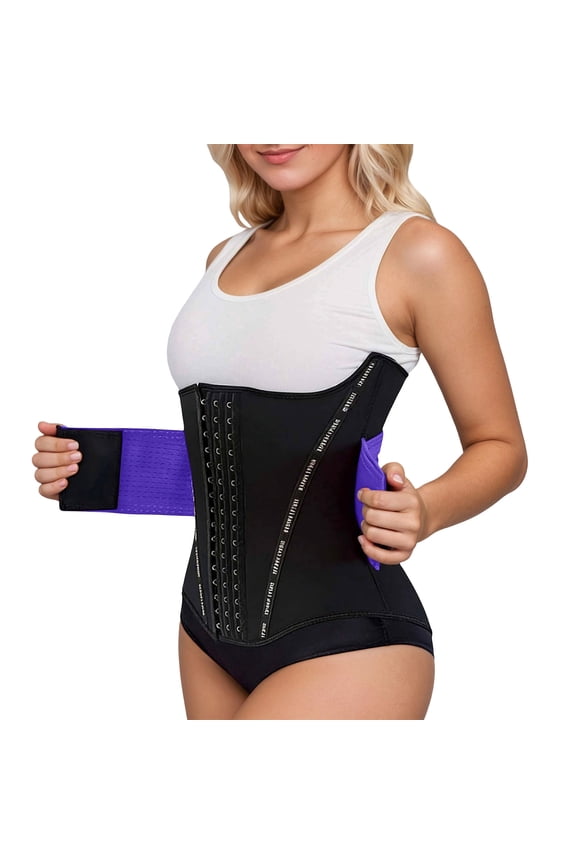 Waist Trainer for Women Trimmer Belt Waist Cincher Tummy Wrap Plus Size Snatch Bandage Body Shaper Purple L