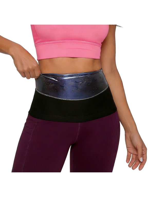 Waist Trimmer Sweat Waist Trainer Wrap Stomach Wraps for Women Bodybuilding Black M