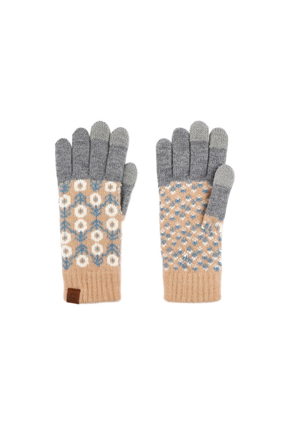 Winter Knit Touchscreen Gloves for Women Warm Knit Split Finger Knitted Gloves Outdoor Driving Walk and Skiing Winter Warm Gloves Grey One Size