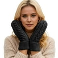 thumbnail image 1 of KHONTS Winter Mittens Gloves for Women Warm Lining Knit Thick Thermal Snow Gloves for for Cold Weather Gifts Black One Size, 1 of 5