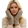 thumbnail image 1 of KHONTS Winter Mittens Gloves for Women Warm Lining Knit Thick Thermal Snow Gloves for for Cold Weather Gifts Khaki One Size, 1 of 5