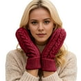 thumbnail image 1 of KHONTS Winter Mittens Gloves for Women Warm Lining Knit Thick Thermal Snow Gloves for for Cold Weather Gifts Red One Size, 1 of 5