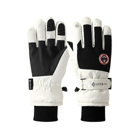 KHONTS Winter Ski Snow Gloves for Men Women Youth Touchscreen Waterproof Cold Weather Hand Warming Gloves Winter Work Gloves White XL