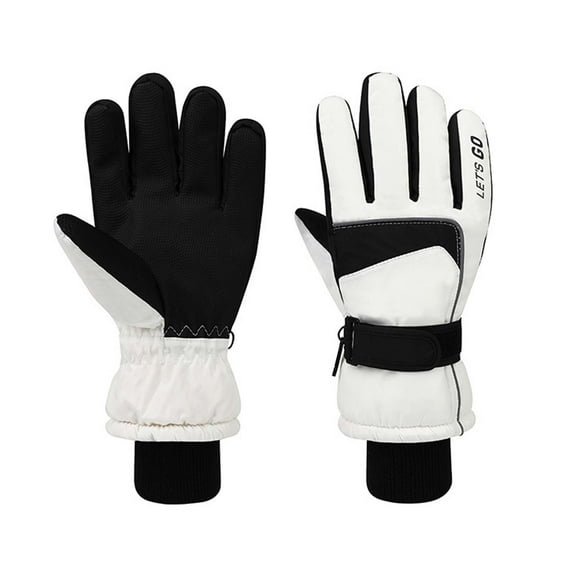 KHONTS Winter Skiing Snow Gloves for Men Women Youth Touchscreen Cold Weather Hand Warming Gloves Work Gloves White M