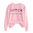 thumbnail image 1 of KHONTS Witch Woman in Total Control Here Sweatshirt Witch Shirts for Women Funny Halloween Graphic Crewneck Pullover Tops Pink S, 1 of 5