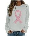 thumbnail image 1 of KHONTS Women Cancer Sweatshirt Sequin Cancer Awareness Long Sleeve Casual Fall Crewneck Pullover Sweatshirts Grey XXL, 1 of 4