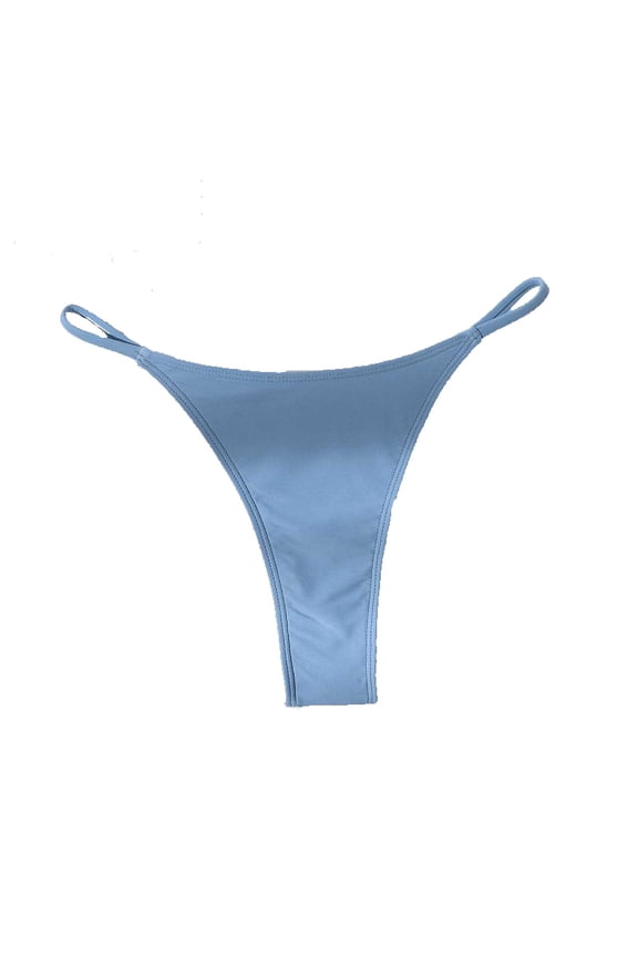 Women Thong Bikini Bottoms Low Waist Briefs Bottom Cheeky Underpants Sky Blue M