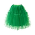 thumbnail image 1 of KHONTS Women Tutu Skirt Knee Tulle Skirt Petticoat Skirts Crinoline Rockabilly Tutu Skirts Green XL, 1 of 2