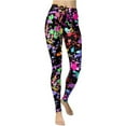 thumbnail image 1 of KHONTS Women's 80s High Waisted Leggings Splash Yoga Printed Soft Stretchy Pants Basic Workout Trousers Black XL, 1 of 4