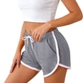 thumbnail image 1 of KHONTS Women's Athletic Shorts Running Color Block Mini Shorts Gym Home Pjs Pants with Pockets and Drawstring Grey M, 1 of 7