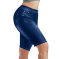 thumbnail image 1 of KHONTS Women's Bermuda Shorts Pull on Knee Length Stretchy Jean Leggings Navy L, 1 of 4