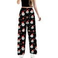 thumbnail image 1 of KHONTS Women's Christmas Comfy Pajamas Drawstring Stretch Floral Print Long Wide Leg Lounge Pants I XL, 1 of 6