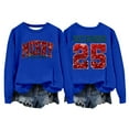 thumbnail image 1 of KHONTS Women's Christmas Sequin Sweatshirts Long Sleeve Loose Fit Pullover Sweatshirts Soft Comfortable Tee Blue M, 1 of 3
