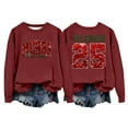 thumbnail image 1 of KHONTS Women's Christmas Sequin Sweatshirts Long Sleeve Loose Fit Pullover Sweatshirts Soft Comfortable Tee Brick Red XXXL, 1 of 3
