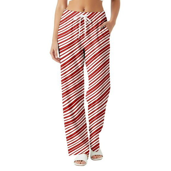 KHONTS Women's Comfy Pajama Pants Stretch Sleepwear Lounge Pants with Pockets & Drawstring White XXL