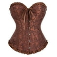 thumbnail image 1 of KHONTS Women's Corset TopsRenaissance Corset Bustier Floral Trim Shapewear Halloween Outfits For Party Club Stage Brown L, 1 of 8