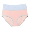 thumbnail image 1 of KHONTS Women's Cotton Underwear High Waist Full Coverage Briefs Soft Breathable Postpartum Panties Stretch Underpants Pink XXXL, 1 of 2
