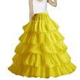 thumbnail image 1 of KHONTS Women's Crinoline 5 Ruffles Layers Petticoat Half Underskirt for Wedding Dress Ball Gown Yellow One Size, 1 of 4