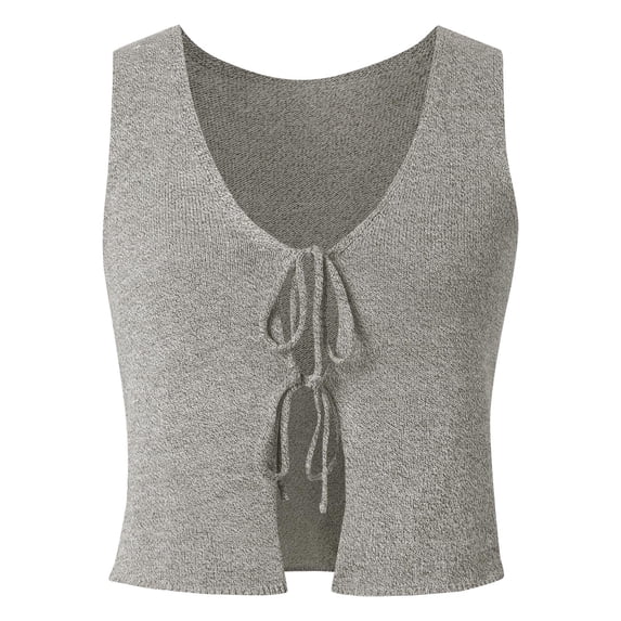 KHONTS Women's Elegant Lace V Neck Camisole Sleeveless Spaghetti Strap Slim Crop Tops Retro Backless Tanks Top Summer Clothes Grey S