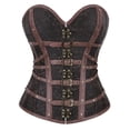 thumbnail image 1 of KHONTS Women's Gothic Steampunk Corset Bustier Waist Cincher Underbust Corset Tank Tops Brown XS, 1 of 7