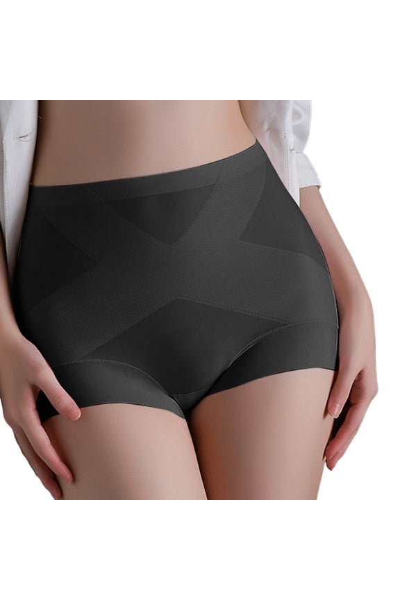 Women's High Waist Seamless Shapewear Underwear Breathable No-Show Tummy Control Body Shaper Briefs Black L