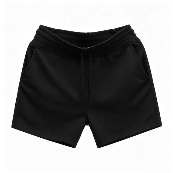 KHONTS Women's High Waist Sweat Shorts Drawstring Comfy Running Yoga Shorts Summer Casual Pants with Pockets Black XXXXXL