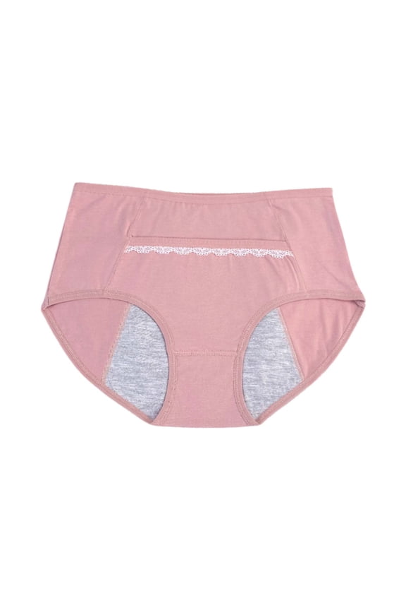 Women's High Waisted Period Pants Soft Comfy Leak Proof Underwear Breathable Panties Watermelon Red L