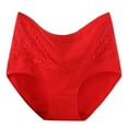 thumbnail image 1 of KHONTS Women's High Waisted Underwear Lace Seamless Panties Breathable Soft Stretch Full Coverage Red XL, 1 of 8