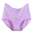 thumbnail image 1 of KHONTS Women's High Waisted Underwear Lace Seamless Panties Breathable Soft Stretch Full CoveragePurpleL, 1 of 8