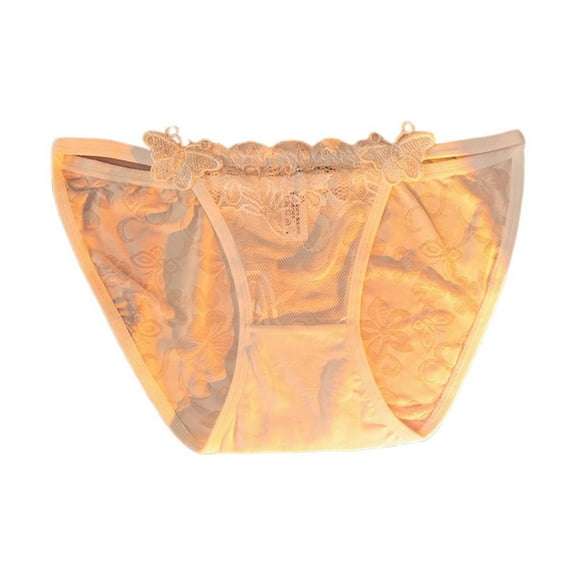 KHONTS Women's Lace Low Rise Briefs with Buttocks Lift Traceless for Comfort Soft Stylish Underpants White L