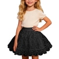 thumbnail image 1 of KHONTS Women's Lace Tutu Skirt High Waistband Stretchy Dance Ballet Dress Elegant Tulle Skirts,Size 2-12 Years Black 110, 1 of 6