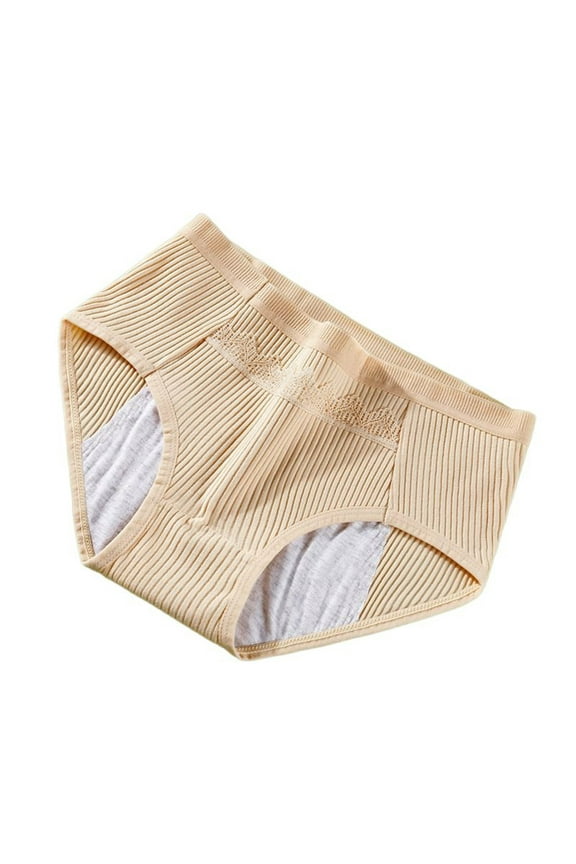 Women's Leak Proof Period Pants Comfortable Breathable Physiology Underwear for Daily Use and Active Beige M