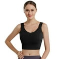 thumbnail image 1 of KHONTS Women's Long Line Sports Bra Racerback Workout Medium Impact Yoga Tank Tops Black L, 1 of 6