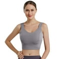 thumbnail image 1 of KHONTS Women's Long Line Sports Bra Racerback Workout Medium Impact Yoga Tank Tops Light Gray XXL, 1 of 6