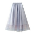 thumbnail image 1 of KHONTS Women's Long Rainbow a Line Tulle Tutu Skirts Tiered Skirt Petticoat Blue One Size, 1 of 2