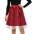 thumbnail image 1 of KHONTS Women's Midi Skirts Elastic High Waiste Polka Dot Casual Flowy Skirts Swing Knee Length Skirts Red S, 1 of 9