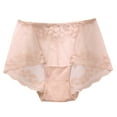 thumbnail image 1 of KHONTS Women's Mulberry Silk Brief Panties Lace Trim Breathable Comfortable Hipster Skin Underwear Beige XS, 1 of 3