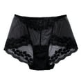 thumbnail image 1 of KHONTS Women's Mulberry Silk Brief Panties Lace Trim Breathable Comfortable Hipster Skin Underwear Black L, 1 of 3