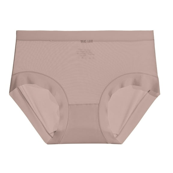KHONTS Women's Panties Seamless Underwear Soft Breathable Silk Crotch Japanese Style Thin Comfort Briefs Brown One Size